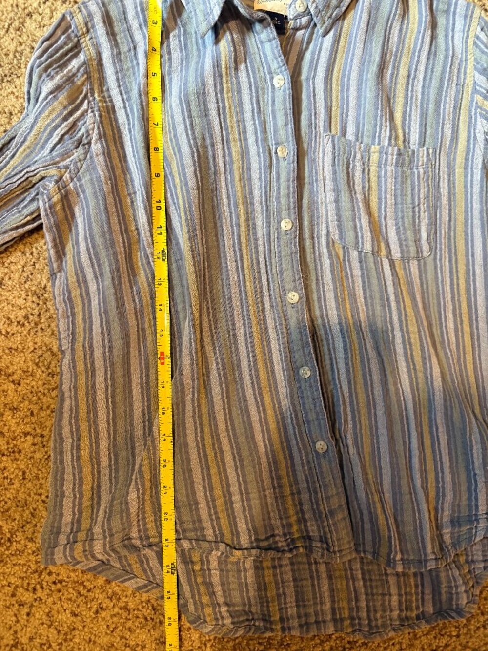 Universal Thread Blue Striped Button Down - Picture 3 of 6